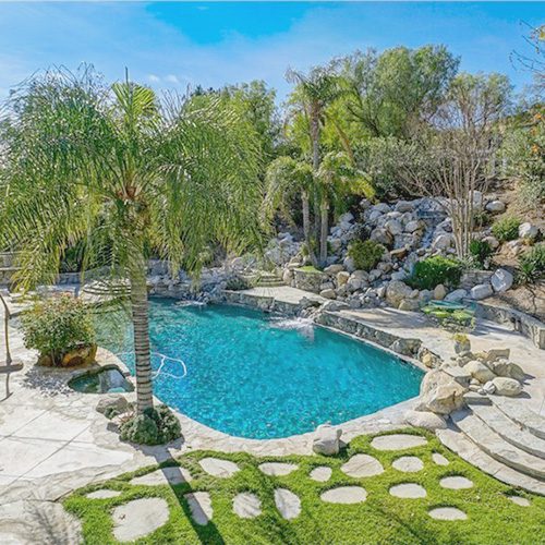 image of our pool in the backyard of our luxurious house in the hills of agua dulce CA